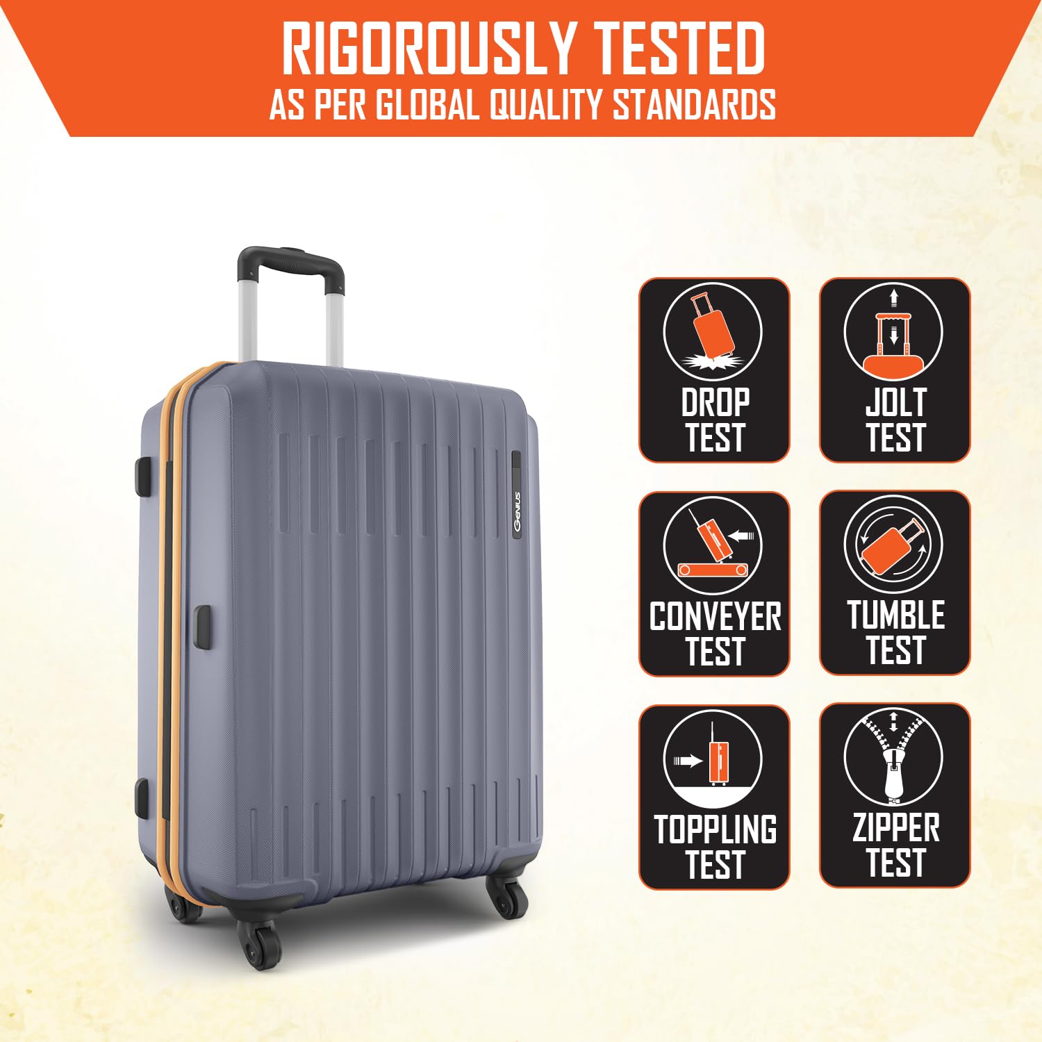 Safari Genius Alley 66cm Medium Check-in Trolley Bag Hard Case Polypropylene, 4 Spinner Wheels, 360 Degree Wheeling Luggage, Travel Bag, Suitcase for Travel, Trolley Bags for Travel, Flintstone — Amazon image 5
