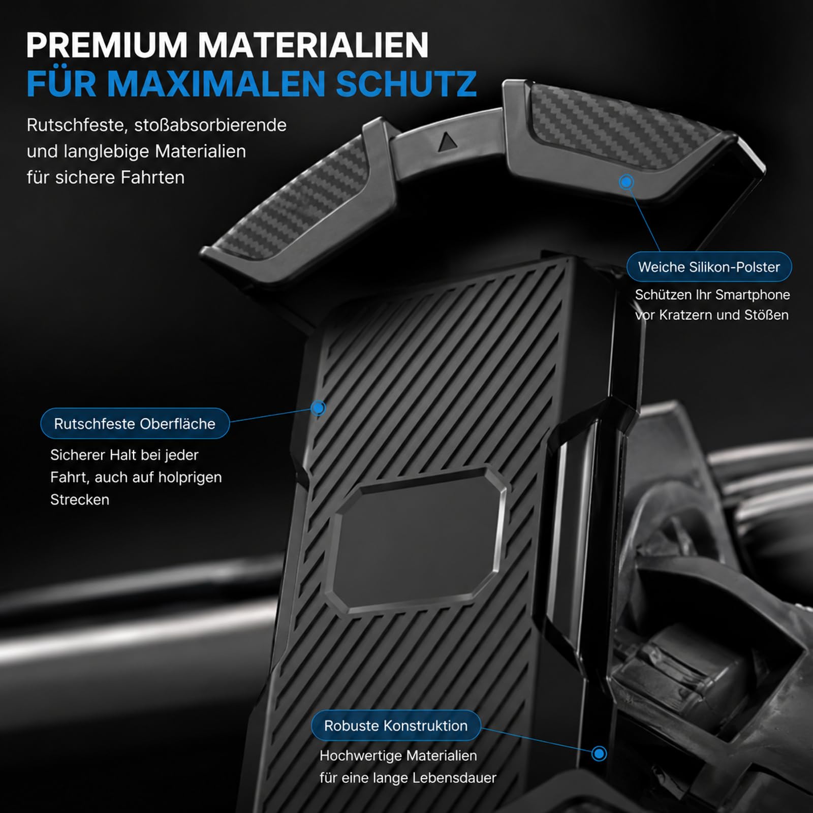 Generisch Beyerwerk Velogrip Fahrrad Handyhalterung, 360° Universal Handyhalter für Radfahrer & Pendler, Halterung mit Schnellverschluss, Stoßfeste Bike & Motorrad Smartphone (2PC)