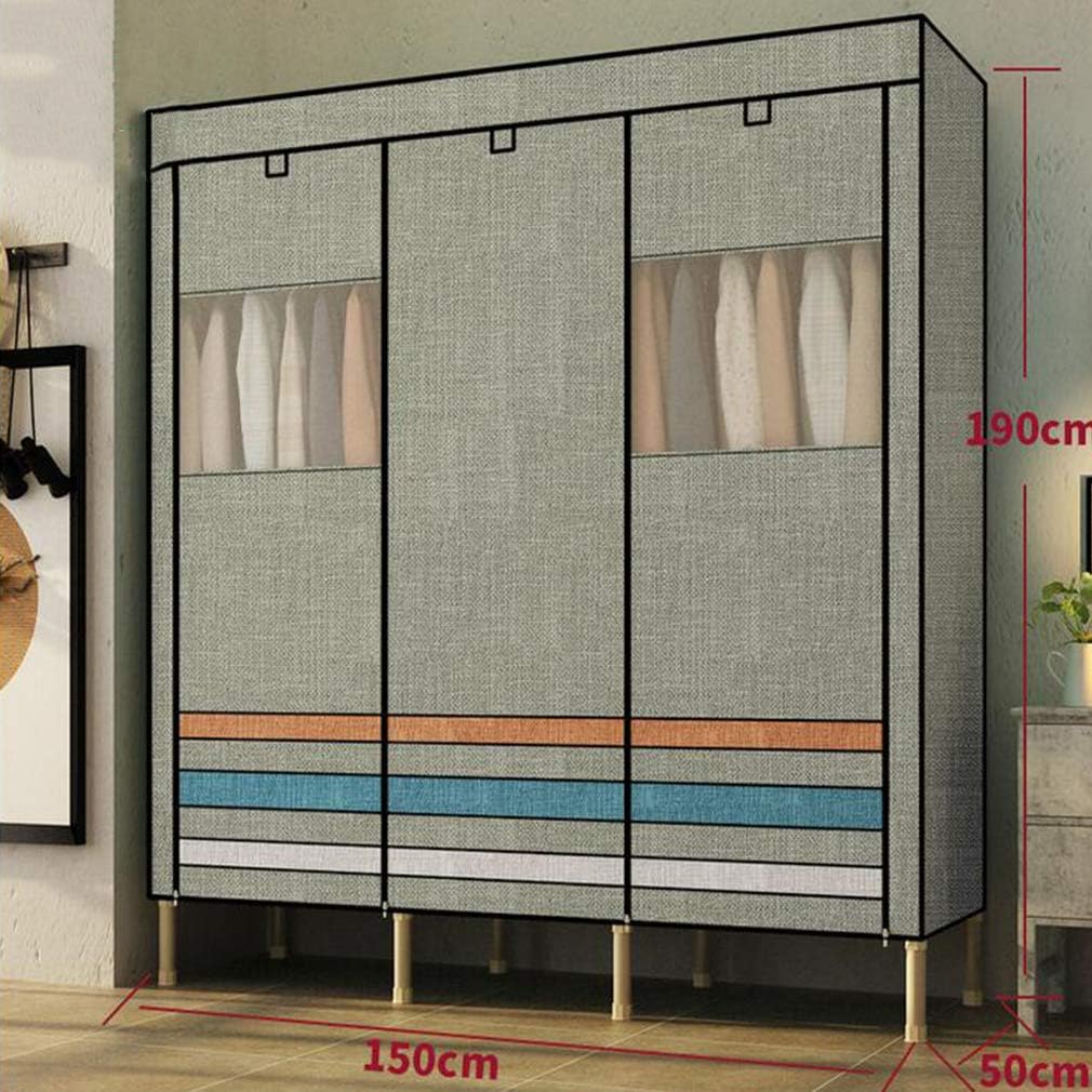Cloth Wardrobe Clothes Closet, Portable Closet Wardrobe Storage Closet Standing Closet Fabric Cabinet Portable Wardrobe,B_150*50 * 190CM