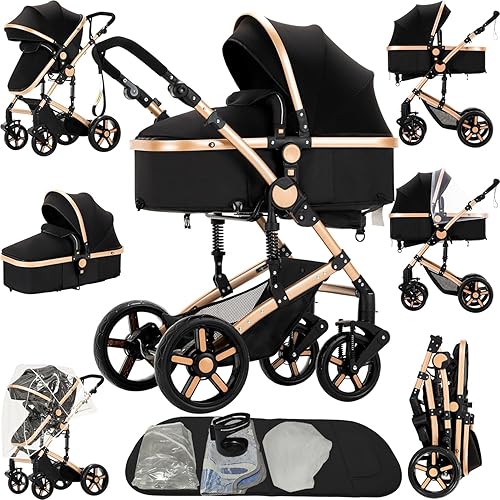 Cochecito de bebé 2 en 1 reversible, portátil, estándar, cochecito convertible, cochecito plegable, carrito de bebé para bebés, moisés plegable,