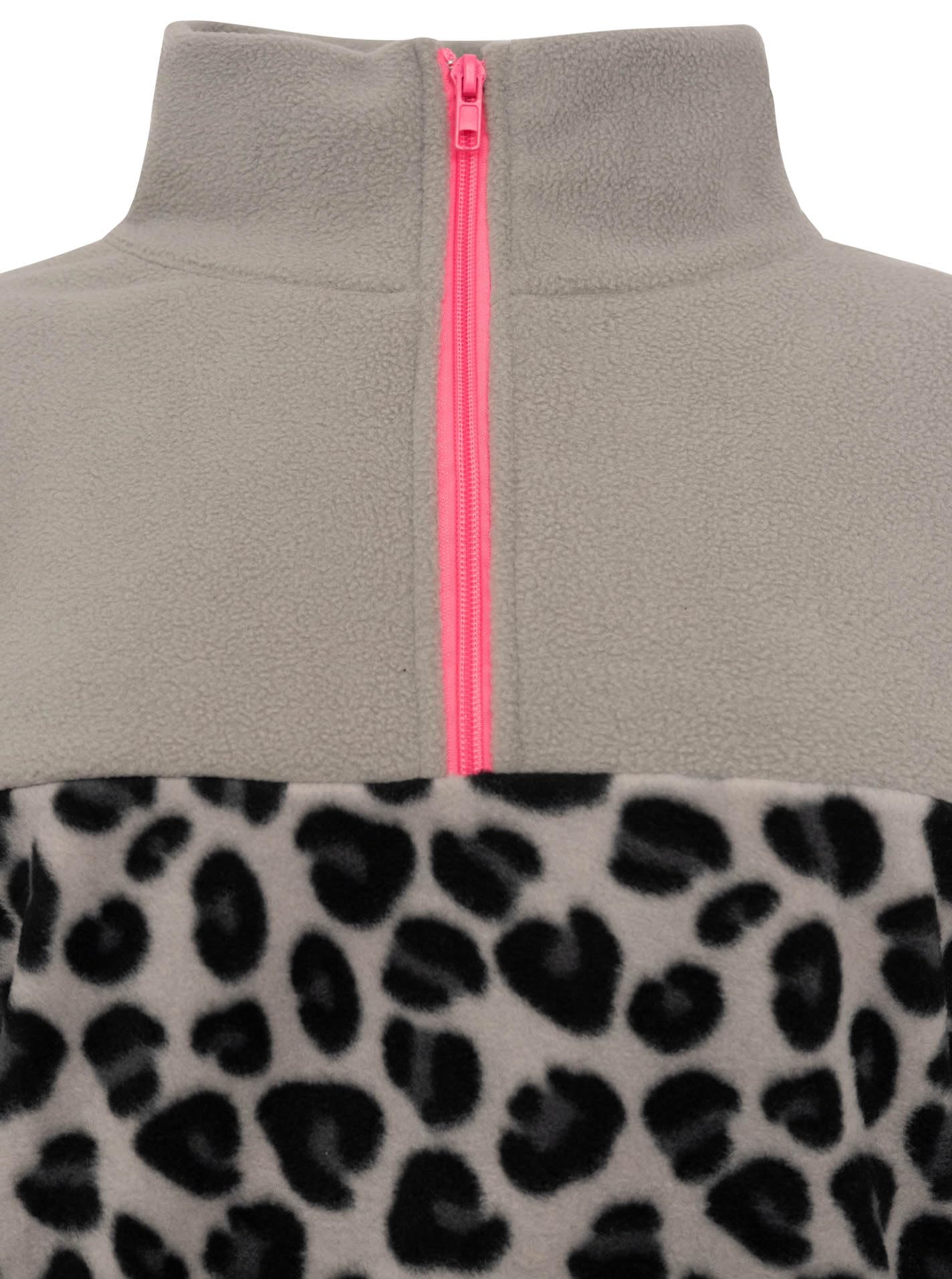 Zwillingsherz Damen Fleecetroyer Leo Classic – Fleece Pullover mit Reißverschluss, Animalprint, Warm & Weich