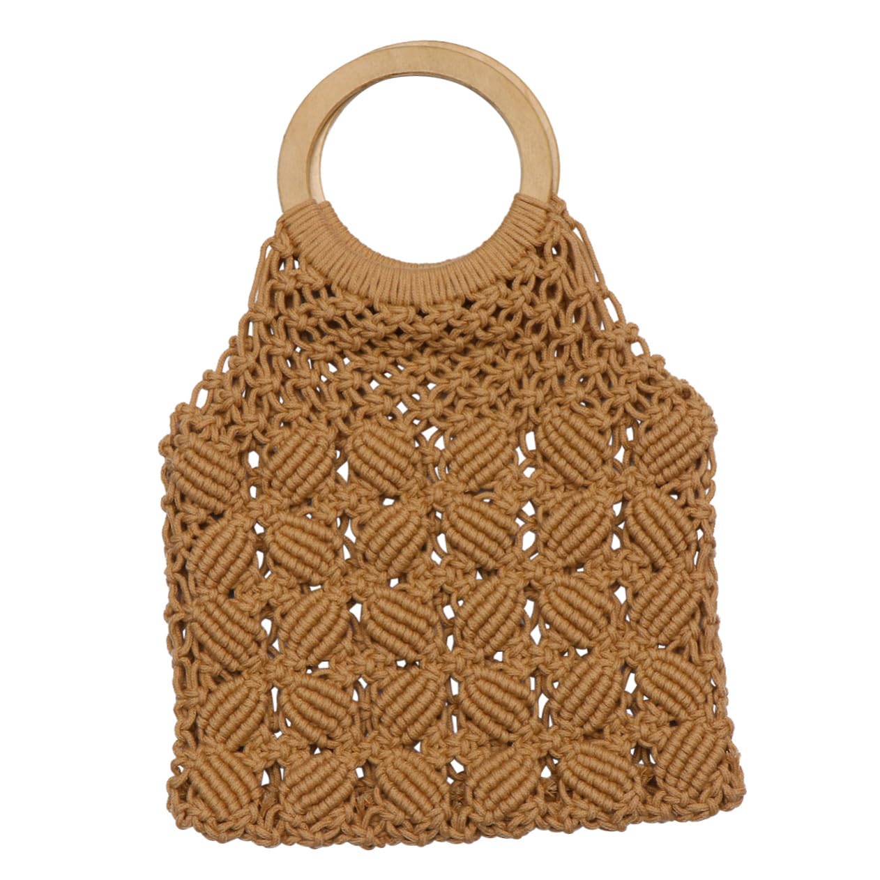 SOLUSTRE Borsa in Corda di Cotone Intrecciata a Mano Stile Creativo e Atmosfera Estiva, Borsa da Spiaggia Casual per Ragazze e Donne Giovani