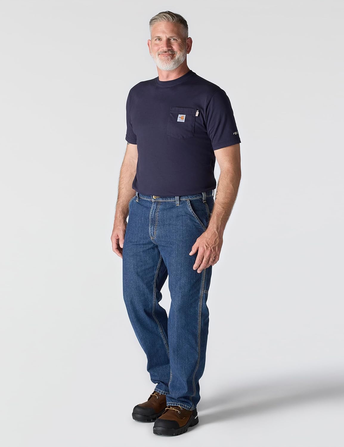 Carhartt Mens Fr Loose Straight Denim Dungaree - Image 3