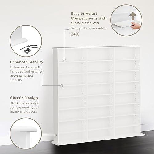 Miniatura 18 de Prepac - Gabinete de almacenamiento para CDs, Madera Cerezo/Negro,Blanco
