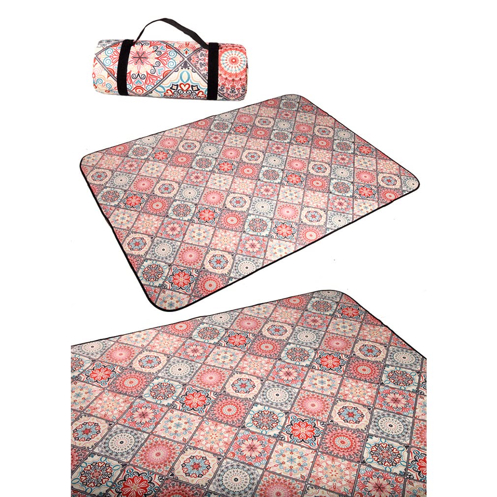 Large Picknickdecke Wasserdicht, 200x200cm/200x300cm, Campingdecke mit wasserdichter Unterseite Stranddecke mit Tragegriff Outdoor Decke für Garten, Park, Strand, Camping (C,300X200cm/118x78in)