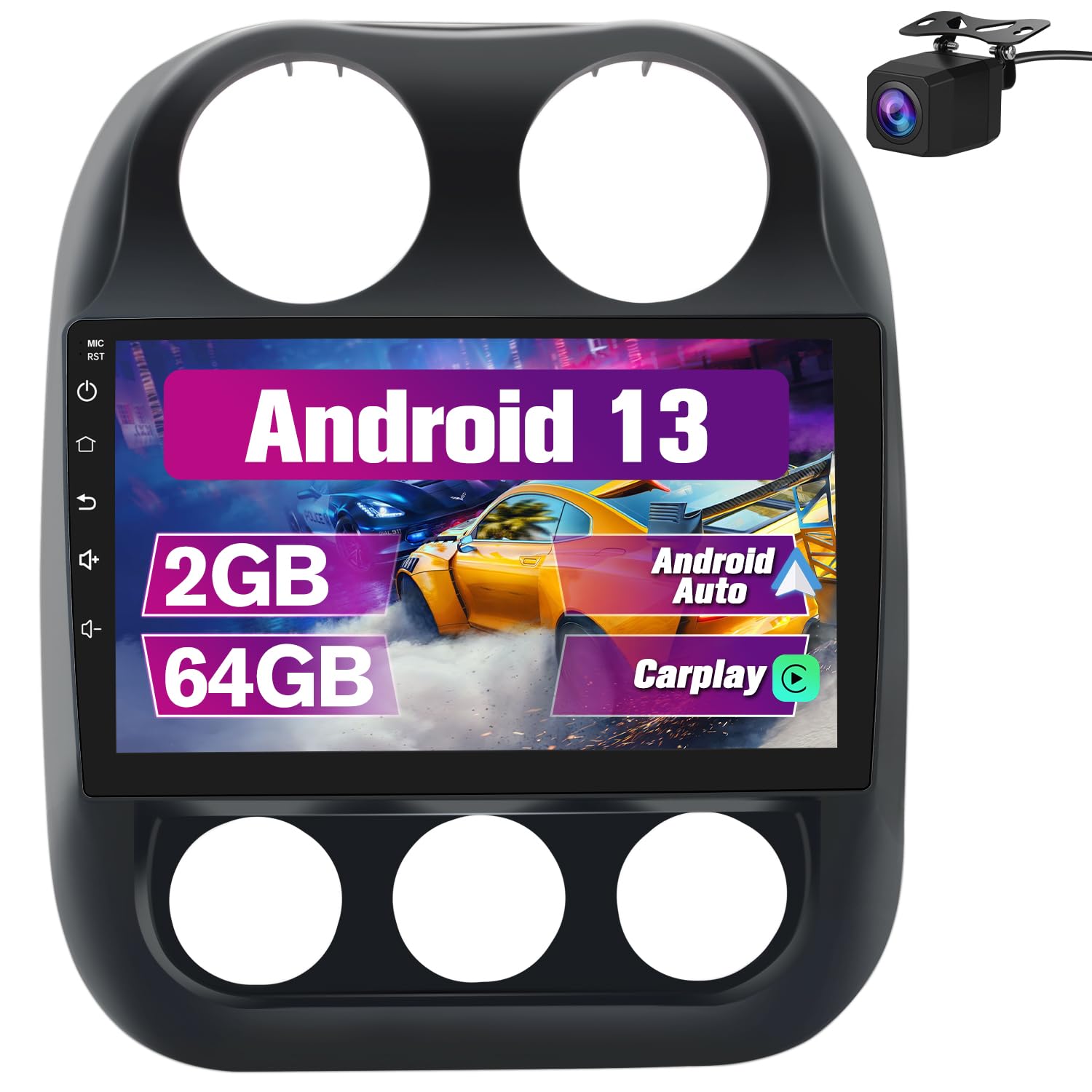 Pyniro 10.1 Inch Android 13 Car Stereo