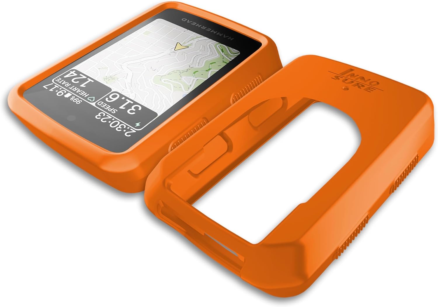 Silicone Case Cover Compatible with Hammerhead Karoo 3 Bicycle Computer - Maximum Protection, Durable, Non-Slip, Shockproof Anti-Static/Dust Coating (Orange) image 4