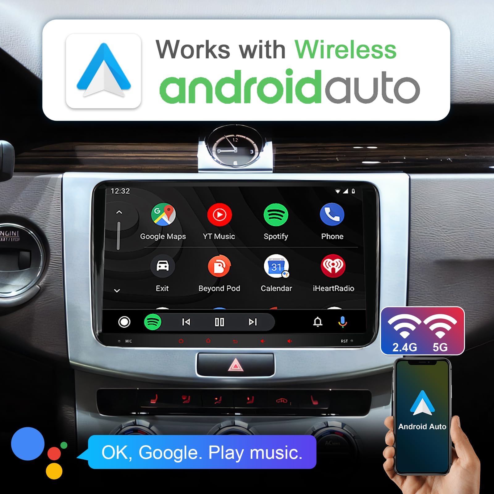 8-Core 4+64G VW Radio for VW Golf 5 6 Seat Passat Caddy Sharan Tiguan, Wireless Apple CarPlay & Android Auto, 9 Zoll Touchscreen Radio Golf Carplay mit Bluetooth 5.0 RDS FM EQ GPS WiFi