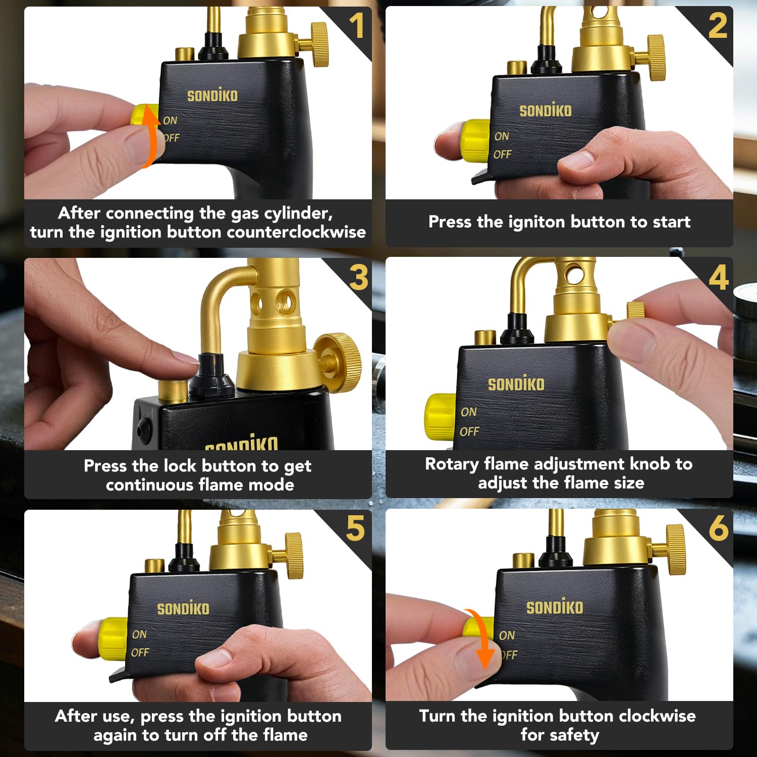 Sondiko Welding Torch Tips - Premium Propane Head -5 Sondiko Welding Torch Tips - Premium Propane Head -5