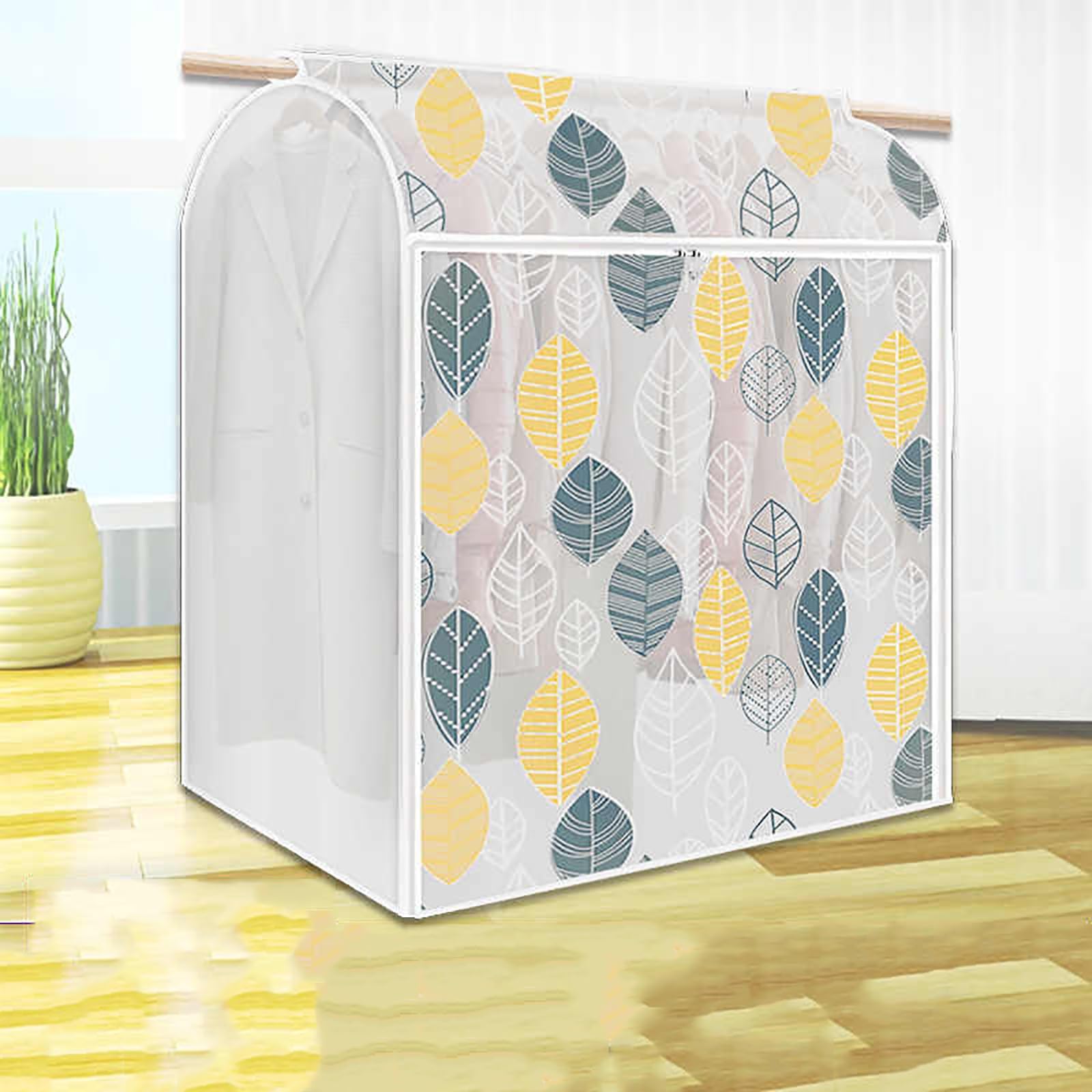 YCCYHQ Transparent Clothes Rail Cover Clothes Rack Cover with Zipper Protecting Dusts Large Protective Clothes Cover for Clothes Rack(Small)
