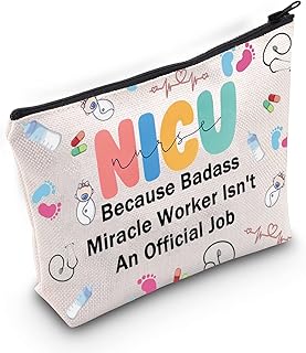 NICU Nurse Cosmetic Bag NICU Nurse Thank You Gift Neonatal Nurse Makeup Zipper Pouch for Mom Nurse (NICU Nurse Bag)