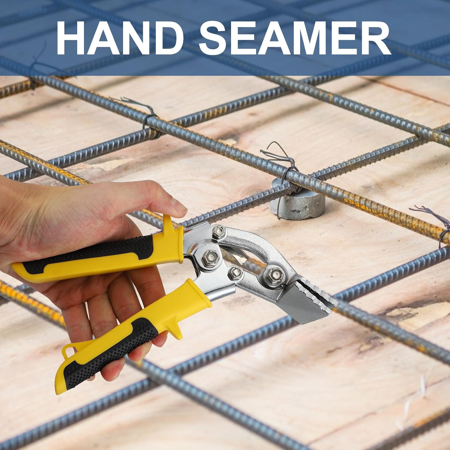 Steel Hand Seamer Metal Plate Folding Tool for Ductwork | Steel and Plastic Build Precision Sheet Metal Fabrication Non-slip Ergonomic Handle Easy Operation for Clean Bends
