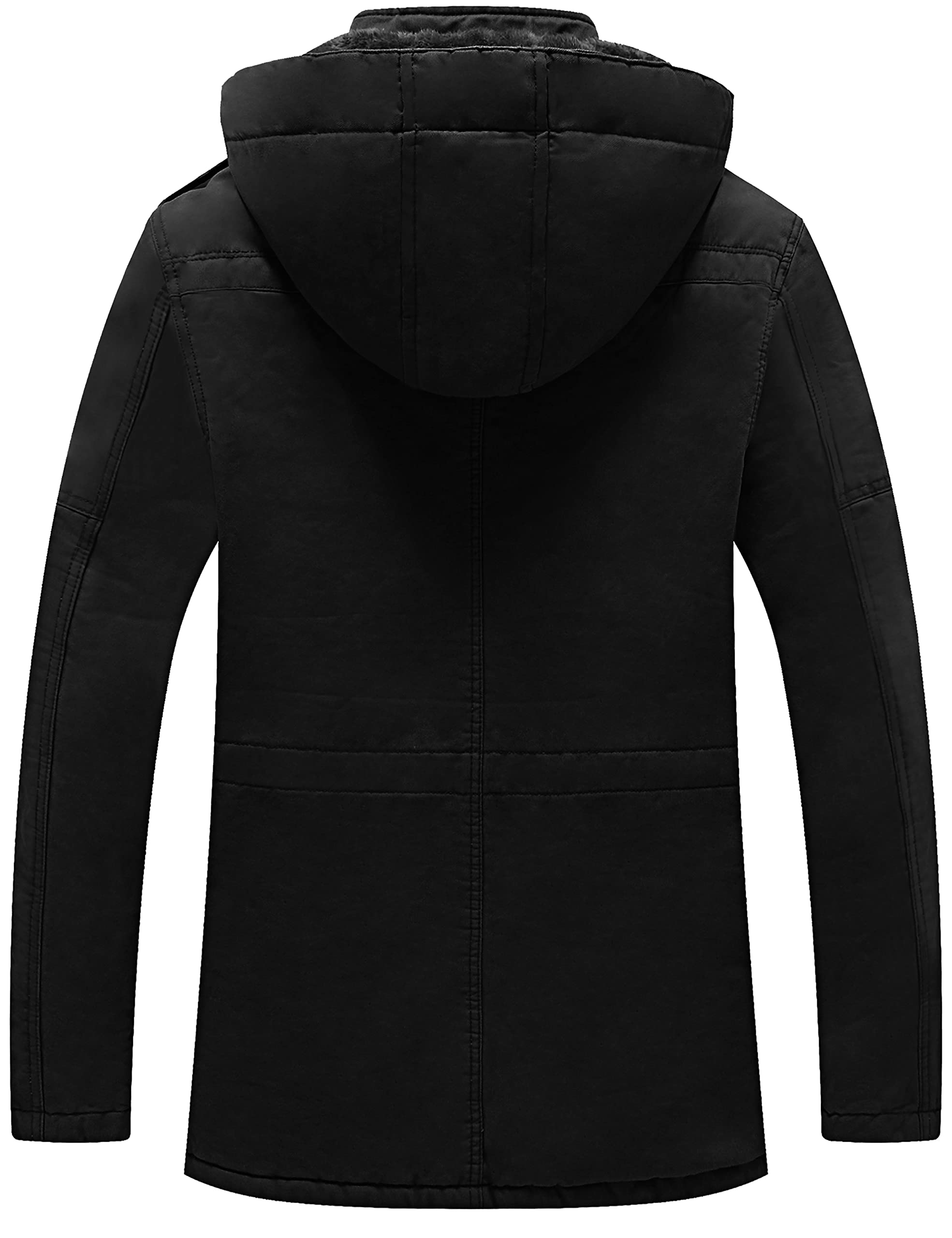 WenVen Homme Veste Décontractée à Capuche Hiver Chaud Manteau d'Extérieur Classique Veste Militaire Cargo Style Manteau Doublure Polaire