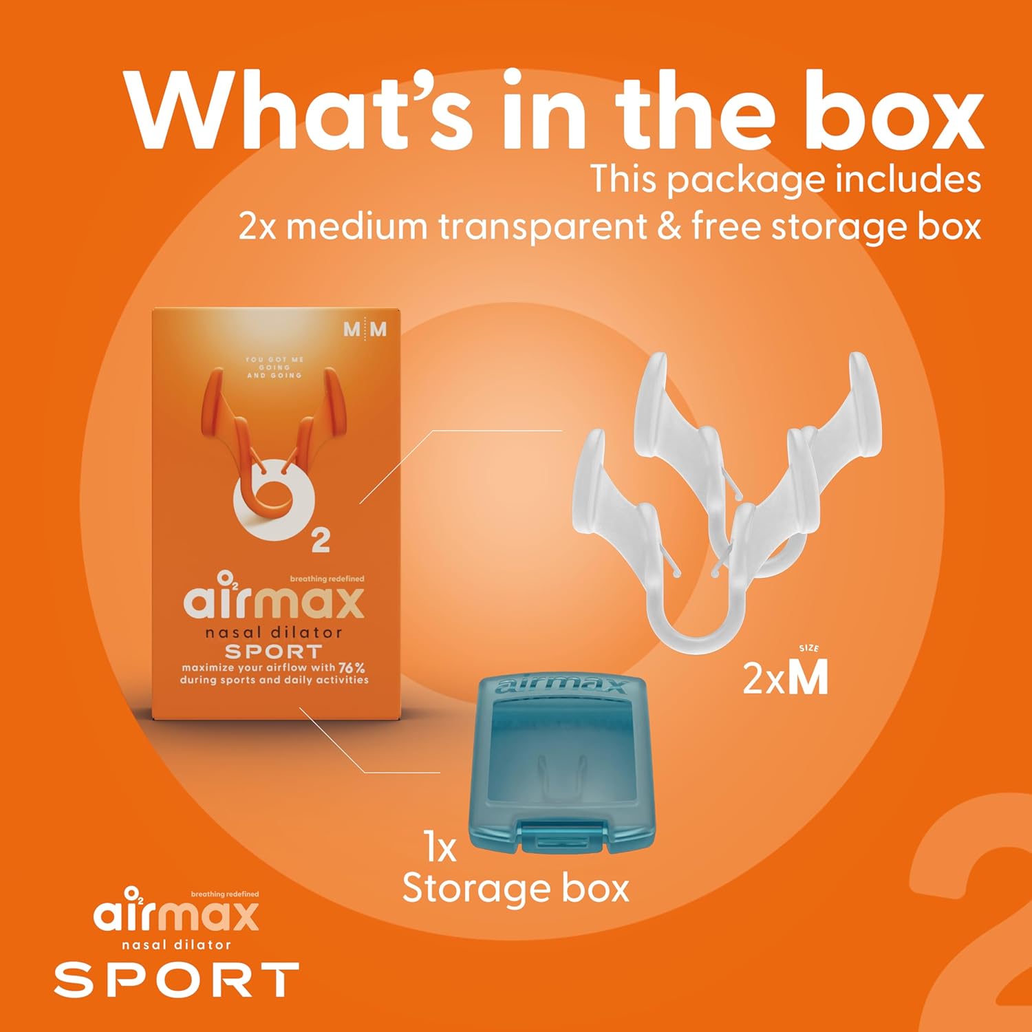 Airmax Unisex Sport Nasal Dilators Two-Pack - Easy, Safe, and Comfortable Breathing Aid - Improves Airflow - Transparent - Medium - Image 8