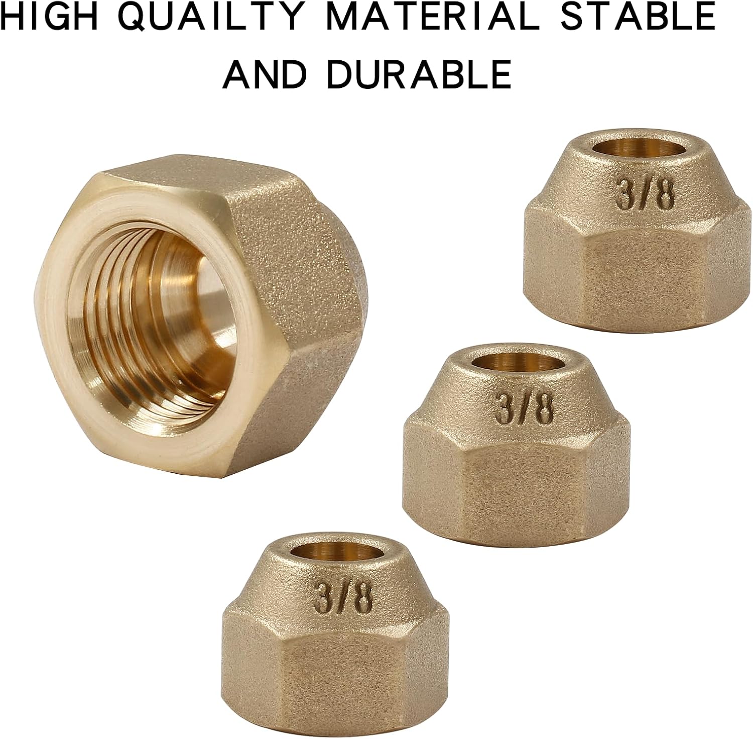 Brass Flare Nut, 3/8", 10 Pack image 3