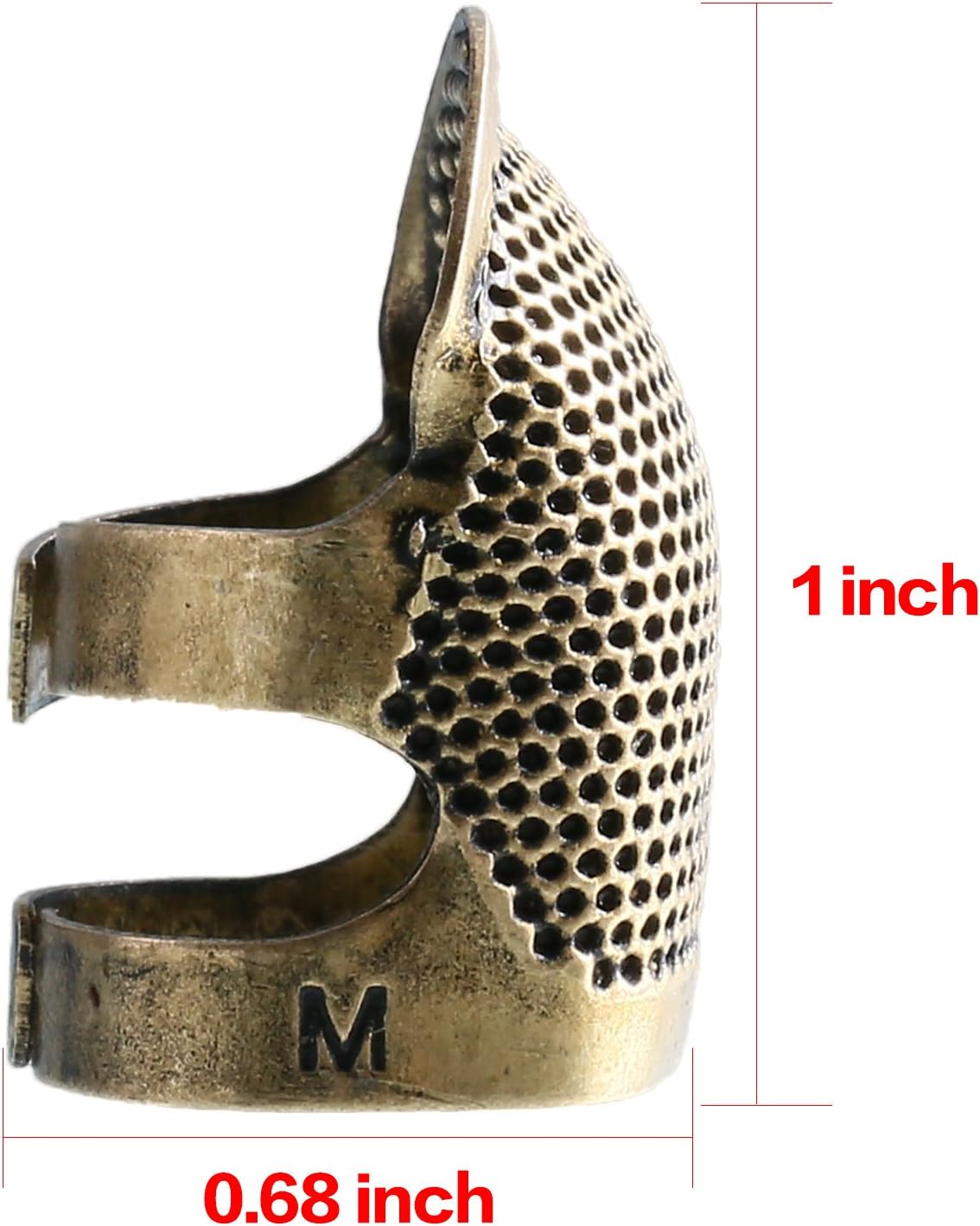 Zhanmai Copper Finger Protector Thimble Adjustable Fingertip Thimble for Sewing Embroidery Needlework, Medium