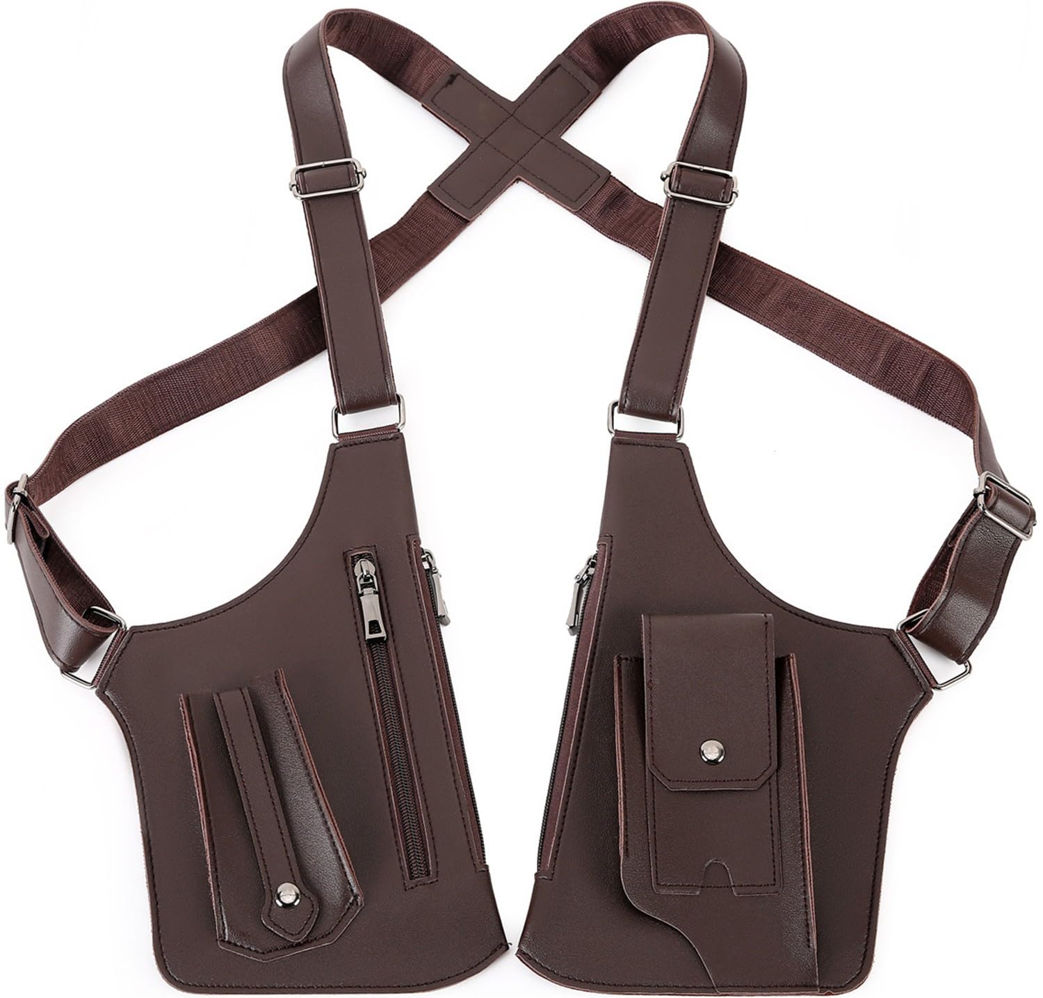 Sac antivol double épaule en cuir PU aux finitions soignées pour adulte