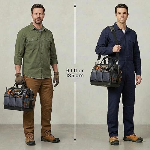 Miniatura 8 de Arbon Tools - Bolsa de herramientas resistente para hombres y mujeres, bolsas de herramientas para electricistas, portátil, fondo duro, caja de