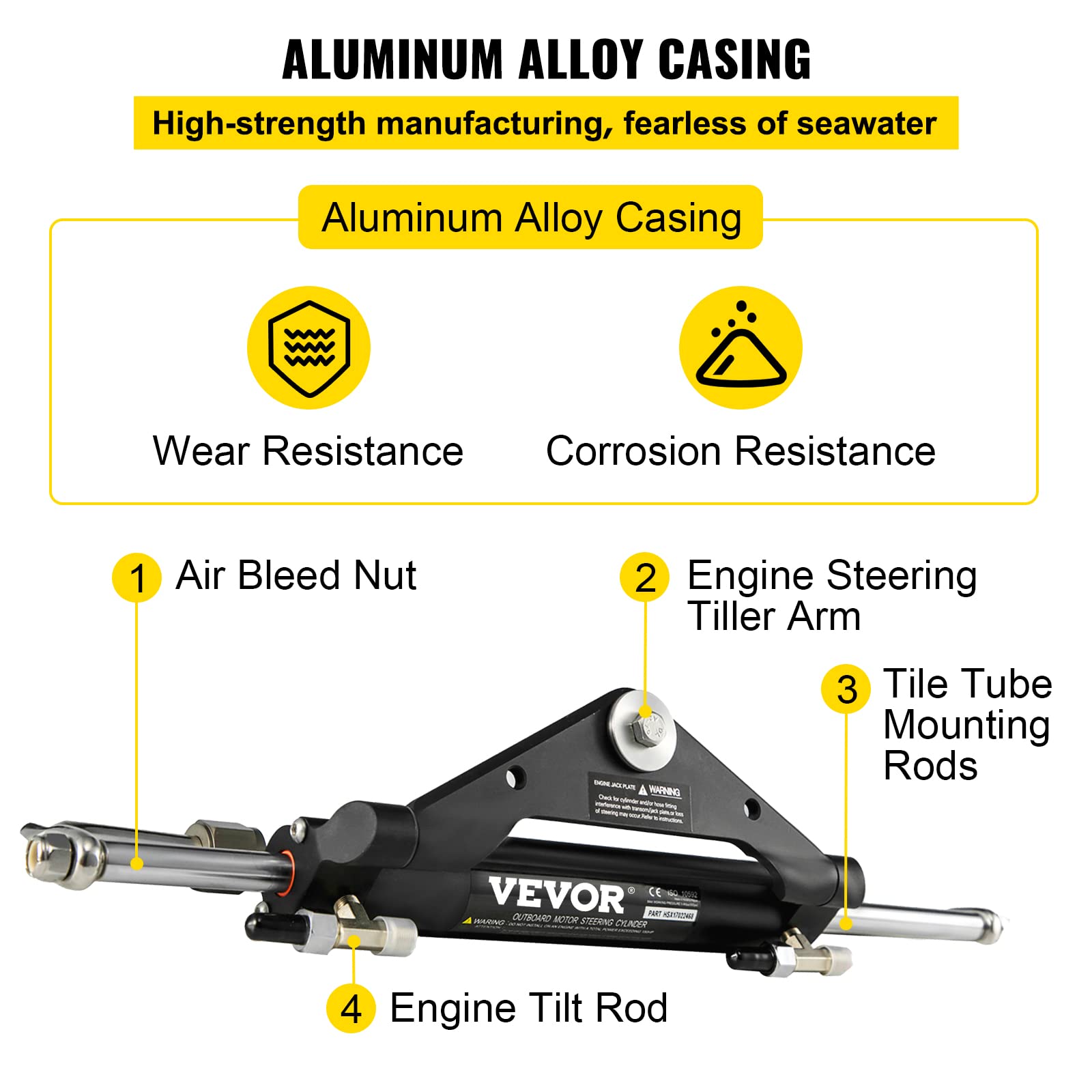 Buy VEVOR Hydraulic Steering Cylinder HC4645H Front Mount Hydraulic