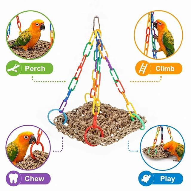 Foto 5 de 6 de LIUKUANGDA Vogelkäfig Zubehör Schaukel Vogelnest Hängende Hängematte Hängende Hängematte Spielplat Vogelnest…