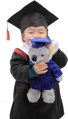 Miniatura 6 de Juguetes de peluche de vaca Plushland regalo regalo para día de graduación, texto personalizado, nombre o logotipo de tu escuela en el vestido,