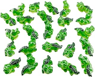 50 Pcs Miniature Crocodiles Figurines Mini Crocodiles for Fairy Garden Miniature Moss Landscape Home Office Decor