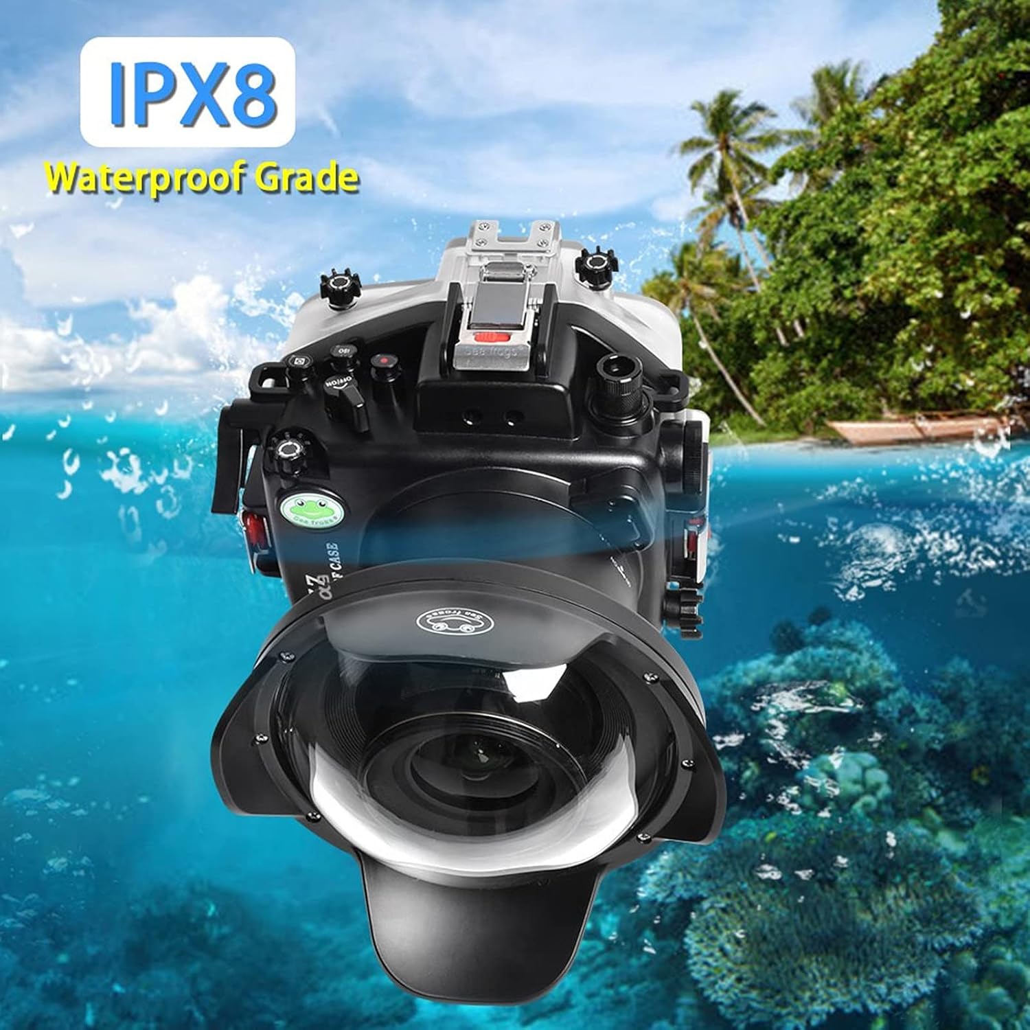 SeaFrogs Underwater Housing for Nikon Z7 Z6+ 6 Inch Dome Port Kit 40M/130ft Waterproof Case for Nikon Z6 Z7+ NIKKOR Z 24-70mm f/4, Z 28-75mm f/2.8