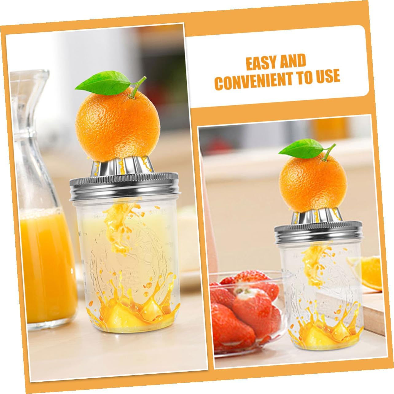 Manual Stainless Steel Can Fruit Squeezer Citrus Juicer for Kitchen Labor-saving Lemon Press with Capacity Easy to Use Handheld Juice Maker for Fresh Fruit Drinks