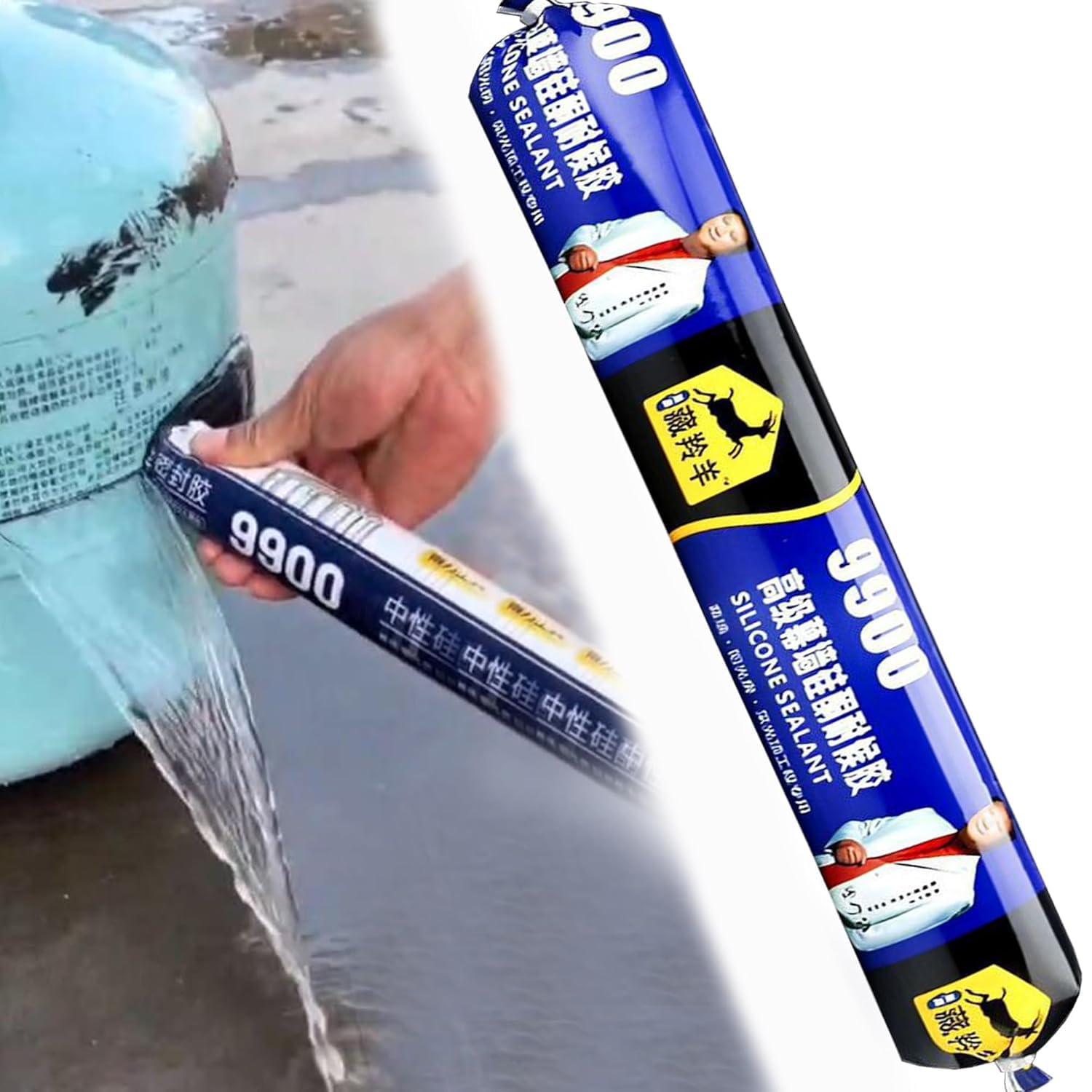 750gm Waterproof Silicone Sealant, Fast Fixing Fast Drying Roof Adhesive, Leakage Quick Repair Adhesives & Sealants For Roof, Concrete, Watertank, Iron Galvanized, Steel, Metal, Aluminum,