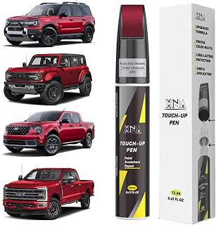 XNA Ruby Red Metallic Tinted Clearcoat(RR) for Ford Touch Up Paint, Car Scratch Remover for Nicks and Chips Repair, 2-In-1 Quick & Easy Fix Car Scratch Repair Kit with Exact Color-Matched