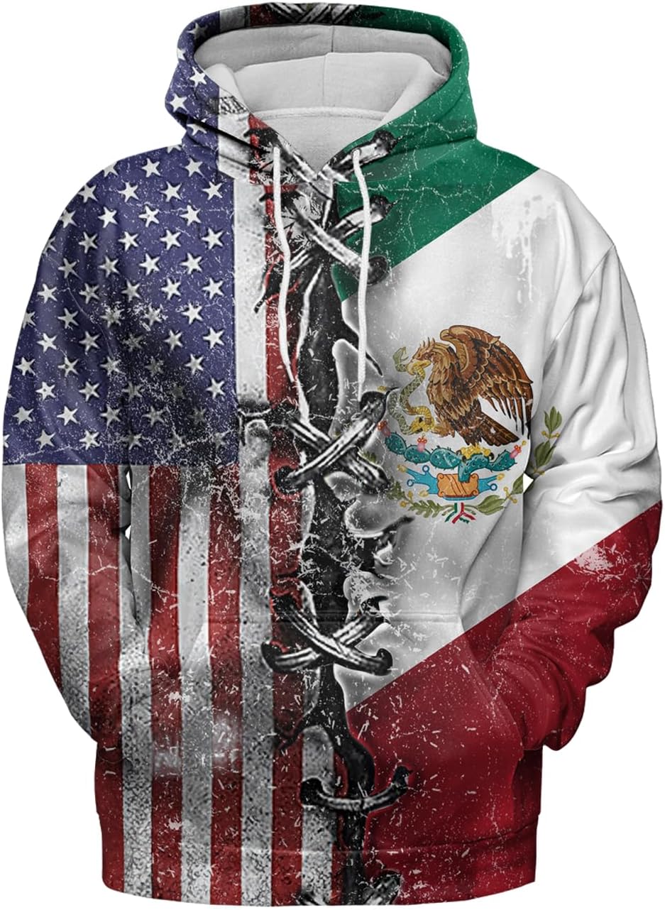 Mexican Jersey American Flag Shorts Women Hawaiian Shirt for Men Kids Mexico Flag Patriotic Hoodie Sweatshirt Pullover