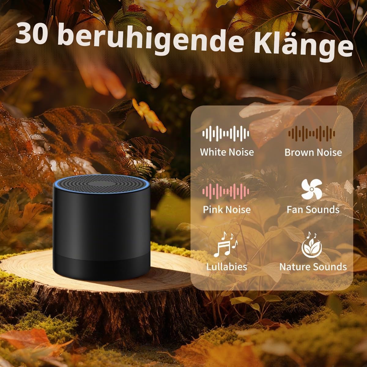 Sound Machine Mini White Noise Brown Noise Machine with 30 Soothing Sounds Loud Speaker Portable Rechargeable Baby Sleep Machine 4 Timers Memory Function for Newborn Kid Adults & Home Travel