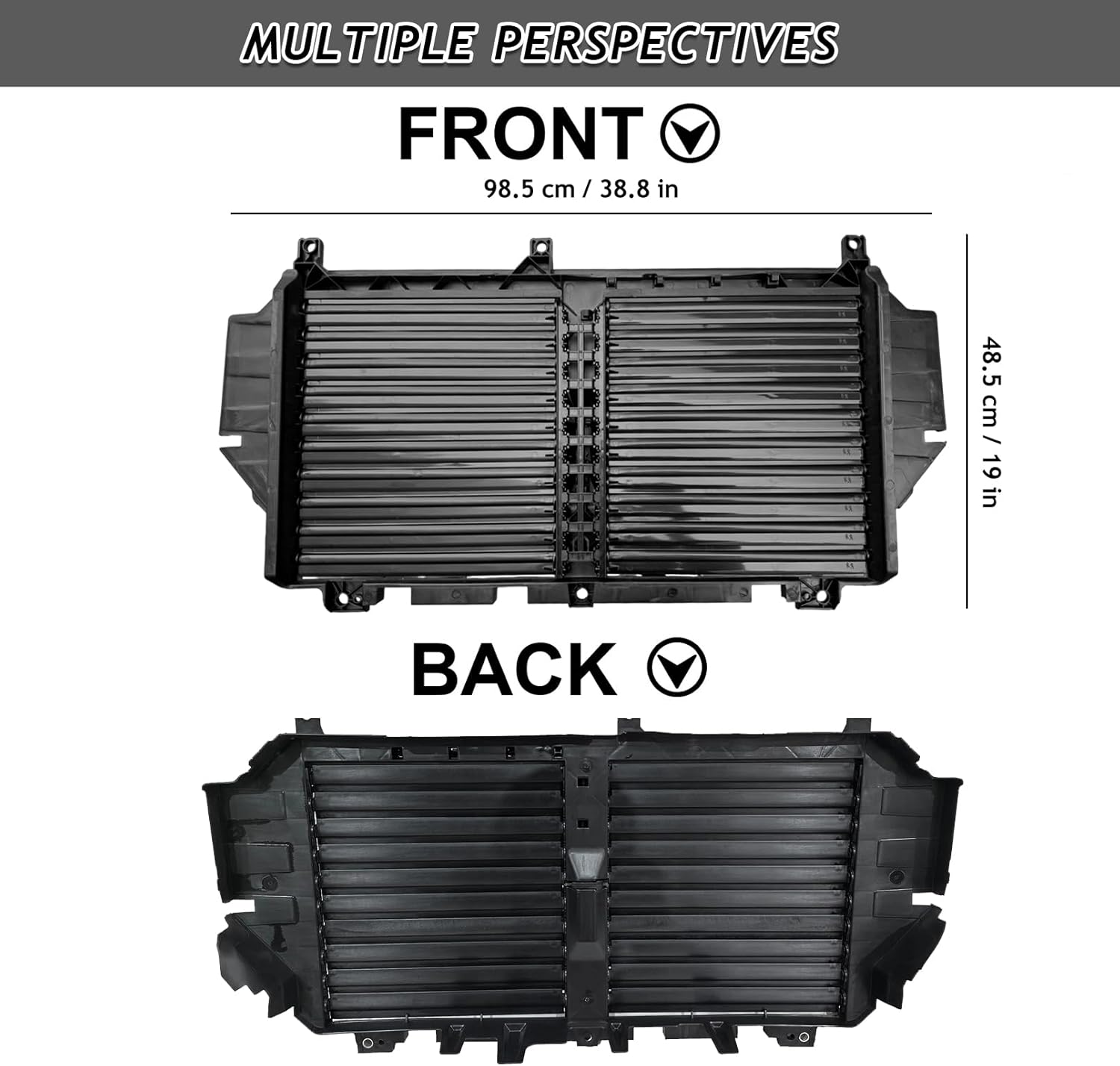 Front Upper Grille Air Radiator Shutter Control W/o Motor Fit for 2024-2026 Toyota Tacoma Grille Shutter Active Air Louver Replacement For 53100AK011