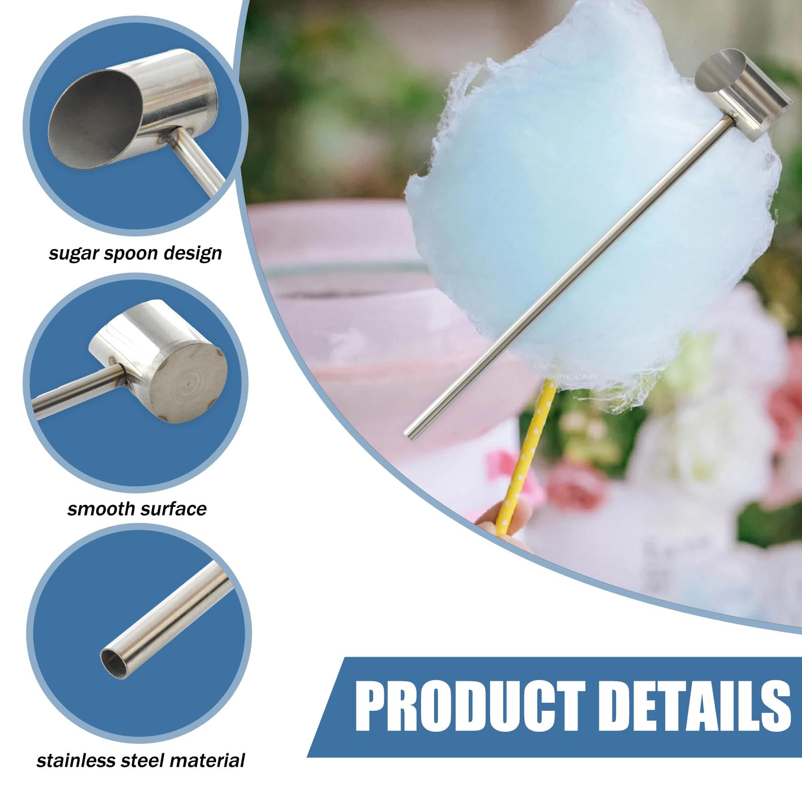 Cotton Candy Scoop - Long Handle Stainless Steel -3