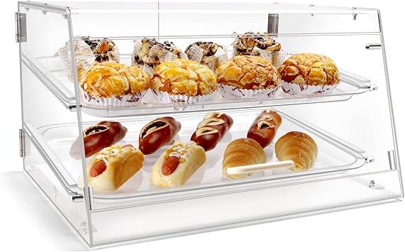 2 Tray Pastry Display Case, 21" x 17" x 12"