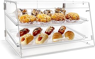 2 Tray Pastry Display Case with Front and Rear Doors - 21" x 17" x 12"