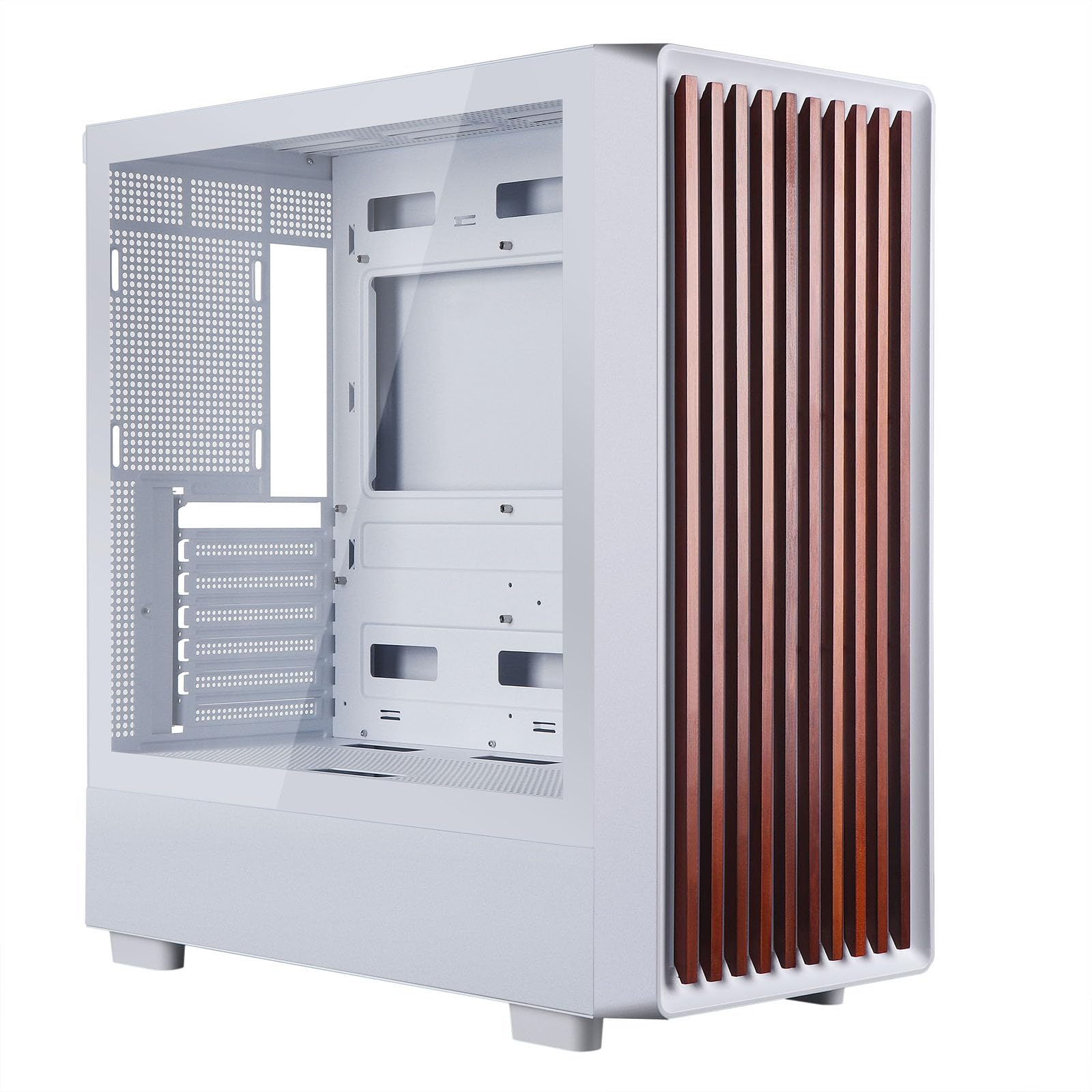 Chasis PC gaming D2 Mid Tower dual chamber con panel lateral de cristal templado 8