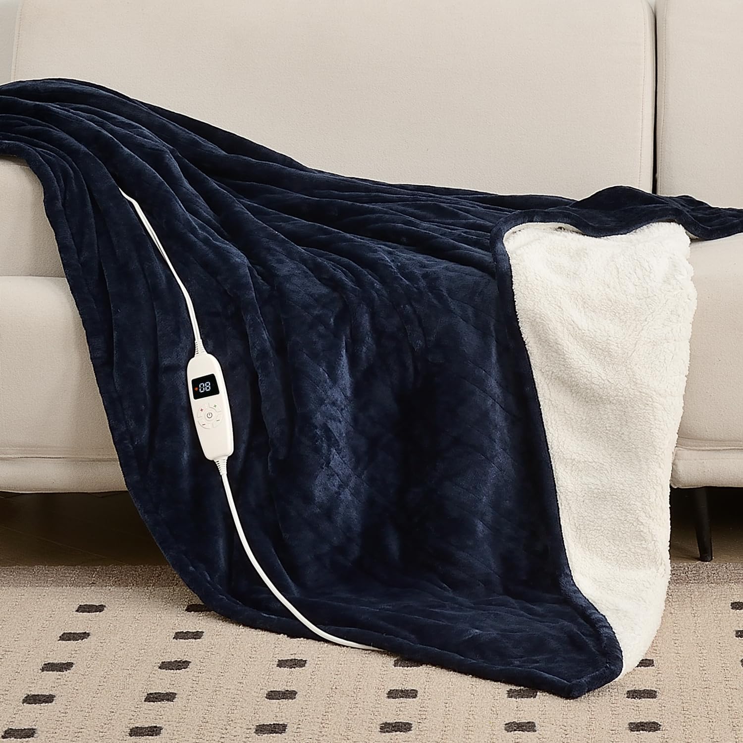 immtree Heated Blanket Twin 62"x 84", Sherpa Fleece Heated