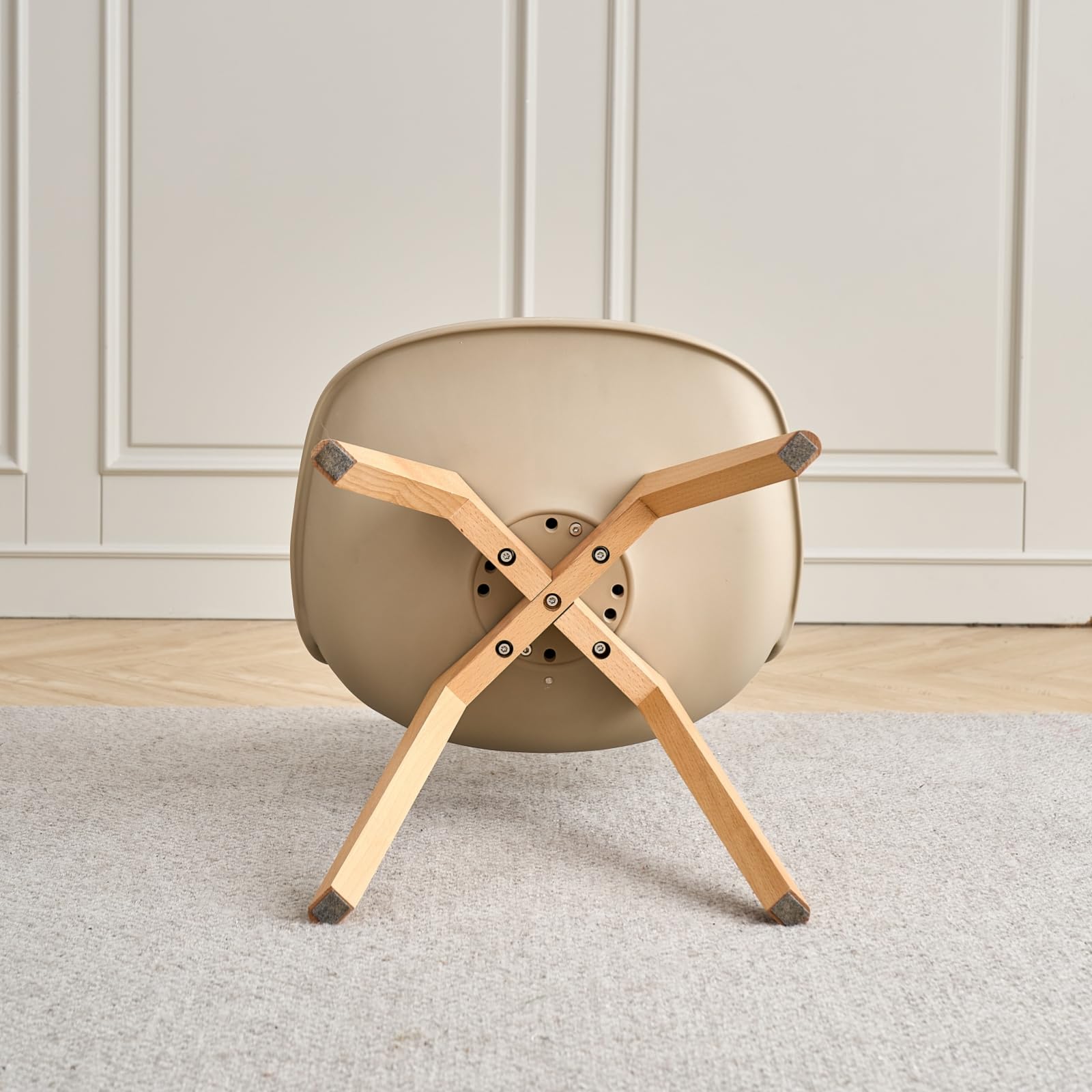 GrandCA HOME Set di 4 Sedie da Pranzo, Sedie da Cucina Moderne con Seduta Rivestita in pelle e Gambe in Faggio, Adatte a Cucine e Sale da Pranzo - Kaki