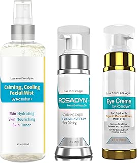 Rosacea Skin Care Trio - Suero CoQ10, crema p...