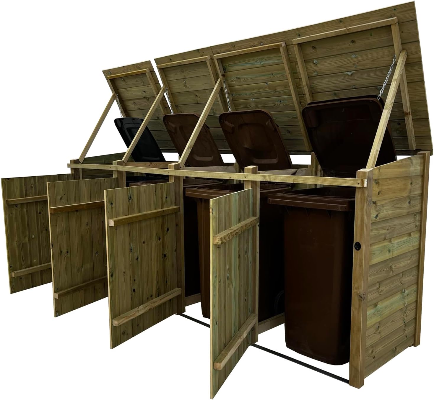 Wheelie bin storage pressure treated garden recycling store lid shed