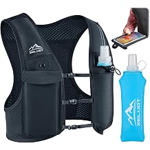 Zelvot Running Vest for Women Men, Adjustable Running Phone Holder Vest, USA Original Patent, Running Hydration Vest with 500ml Soft Flask, Reflective Running Backpack for Hiking Cycling