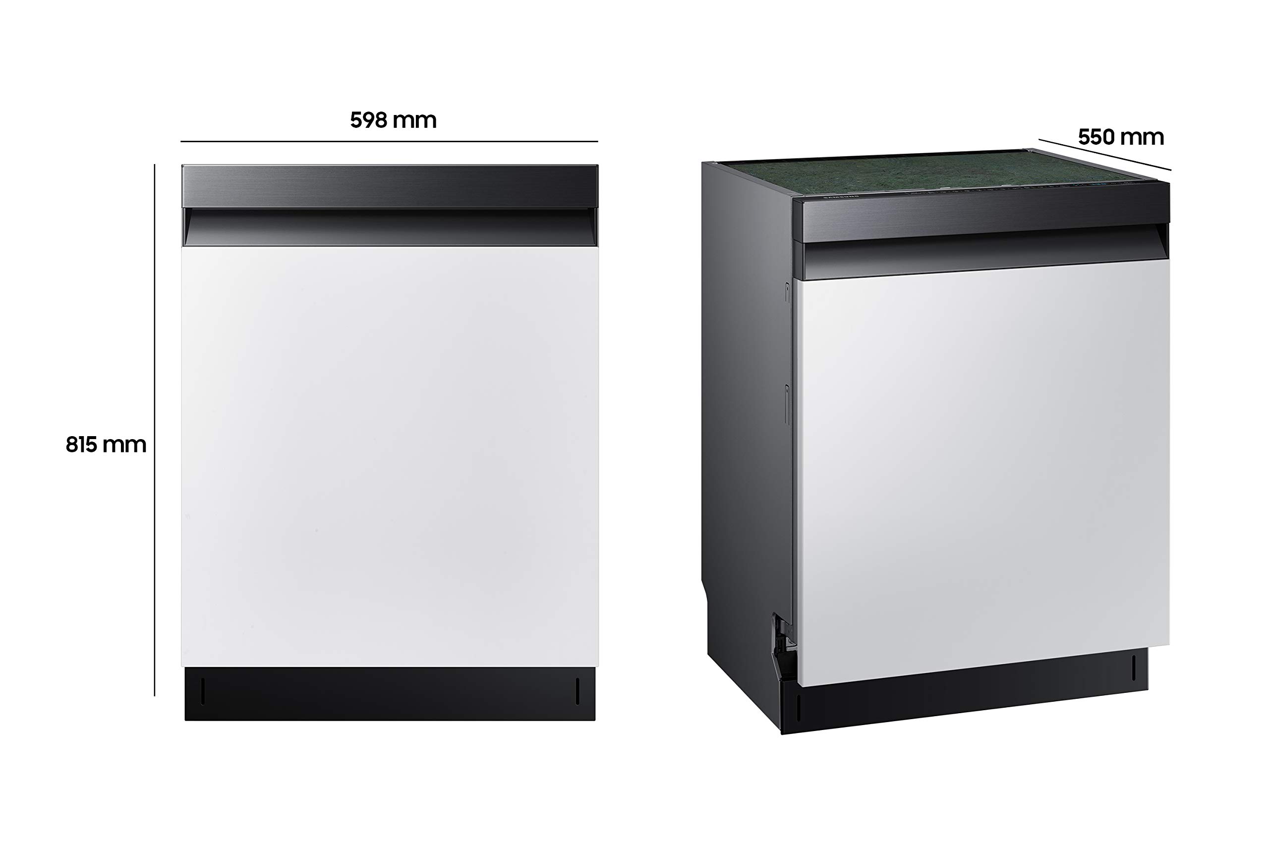 Samsung DW60R7050US/EG Teilintegrierter Einbau-Geschirrspüler, Breite 59,8 cm, 14 Maßgedecke, Automatische Türöffnung, Leise-Funktion, Hygiene-Funktion, Edelstahl