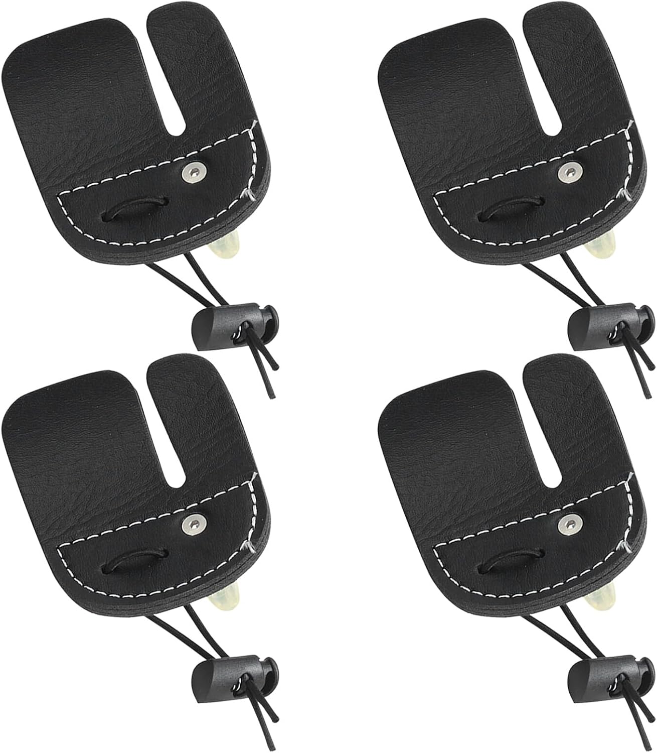 4pcs Recurve Finger Protector Tabs Double-Layer Artificial Leather Adjustable Finger Guard Bowstring Saver Archery Accessories for Target Practice and Outdoor Shooting