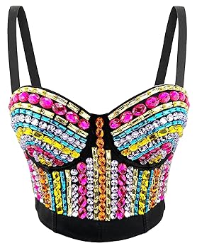 トップス B. STARRY BUSTIER Access Fashion | Rhinestone-embellished bustier top