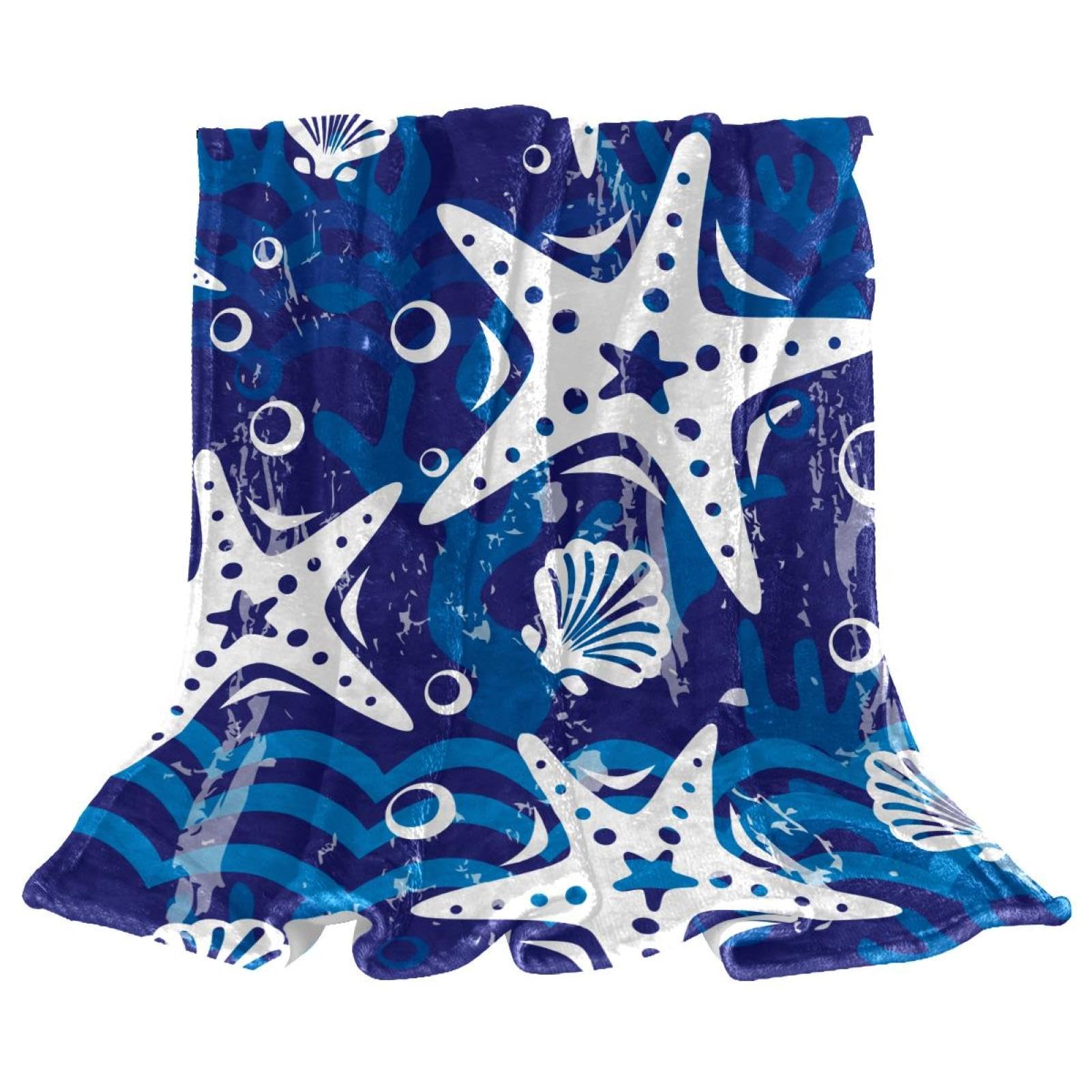 Couverture polaire plaid coquille d'étoile de mer douce pour lits et canapés 150x100cm