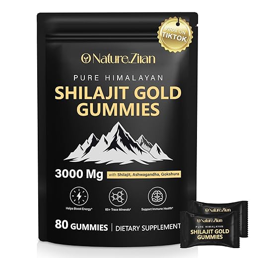 Shilajit Gummies for Men & Women - Pure Himalayan Shilajit Gold Gummies Rich in Ashwagandha, Gokshura with 85+ Minerals, Authentic Flavor, 100% Natural, 80 Gummies