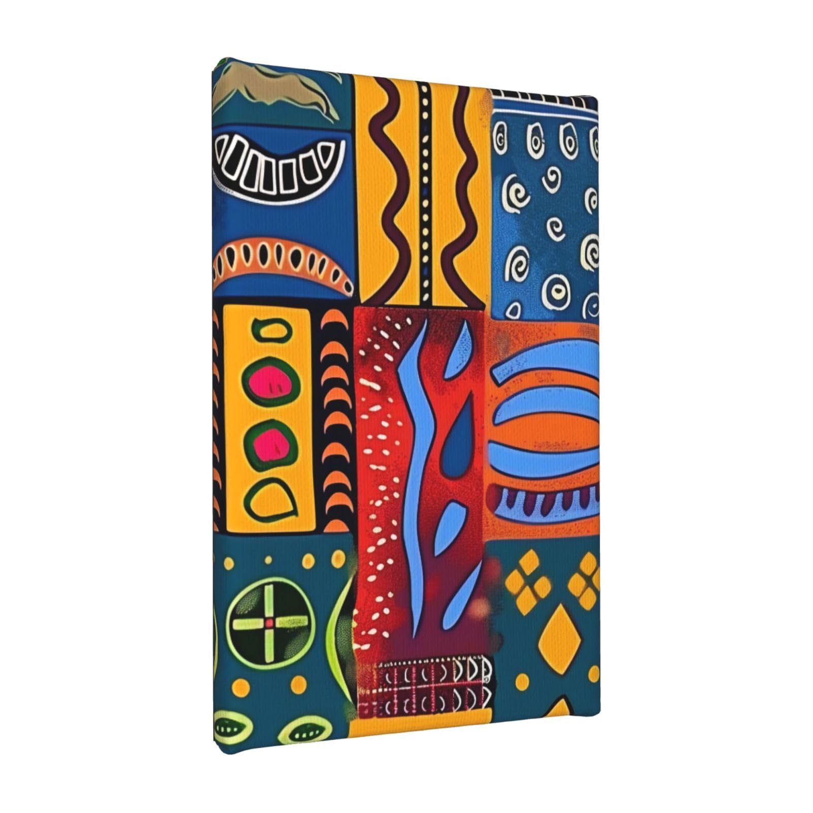 Ykljg African National Patterns Printed Wall Art Canvas Painting 20X30 Cm Wooden Framed Picture Painting Artwork Prints For Bedroom Kitchen Home Office Decor