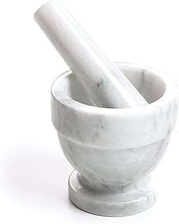 Fox Run Marble Mortar and Pestle, White