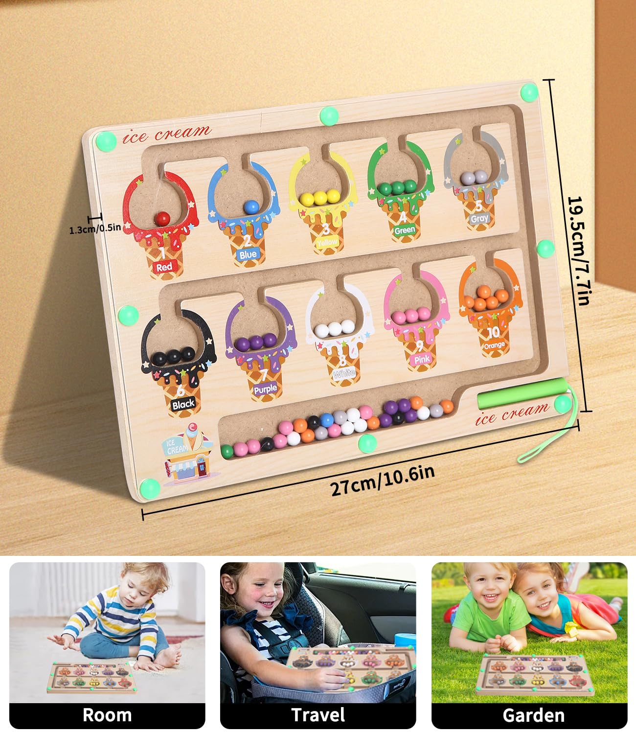 Labyrinthe Magnétique Montessori - Jeu éducatif 2-5 Ans - Apprentissage Couleurs Et Chiffres - Motricité Fine